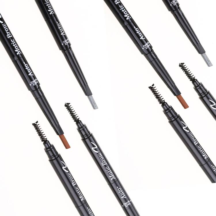 OEM 4 Colors Double Head Automatic 3 in 1Eyebrow Pencil Natural Vegan Waterproof  Custom Logo Eyebrow Pencil