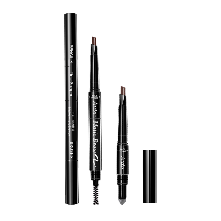 Wholesale Custom Private Label Eyebrow Pencils Waterproof Slim Eyebrow Pencil 3 in 1 eyebrow pencil with brush